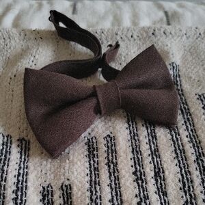 Elegant Linen Women's Brown Bow Tie